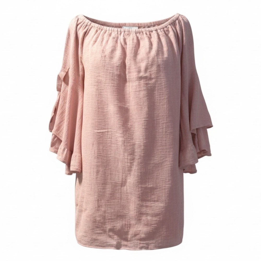 Hayden NWT Blush Pink Off Shoulder bell sleeves style Women's Tunic Dress Medium